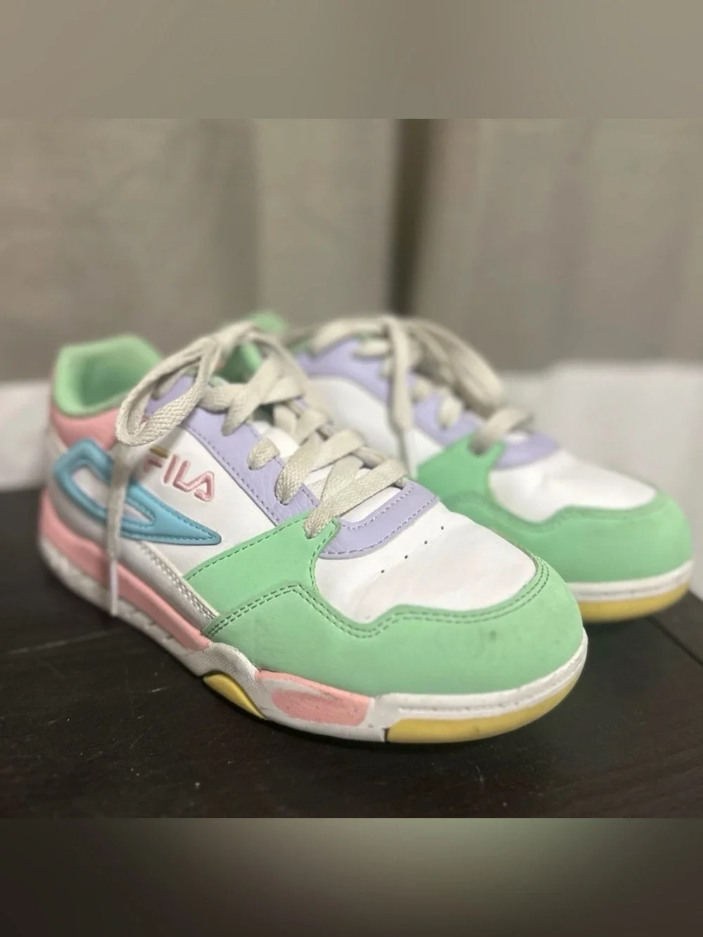 FILA Kids Pastel Green Pink Blue Athletic Chunky Sneaker